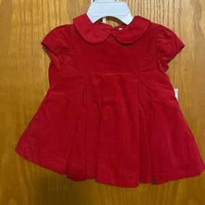 Ralph Lauren fine wale corduroy dress w/ diaper cover. Holiday red. NWT 3 months